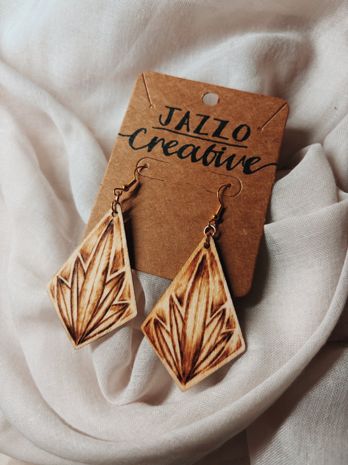 #112 Wood Burned Earrings