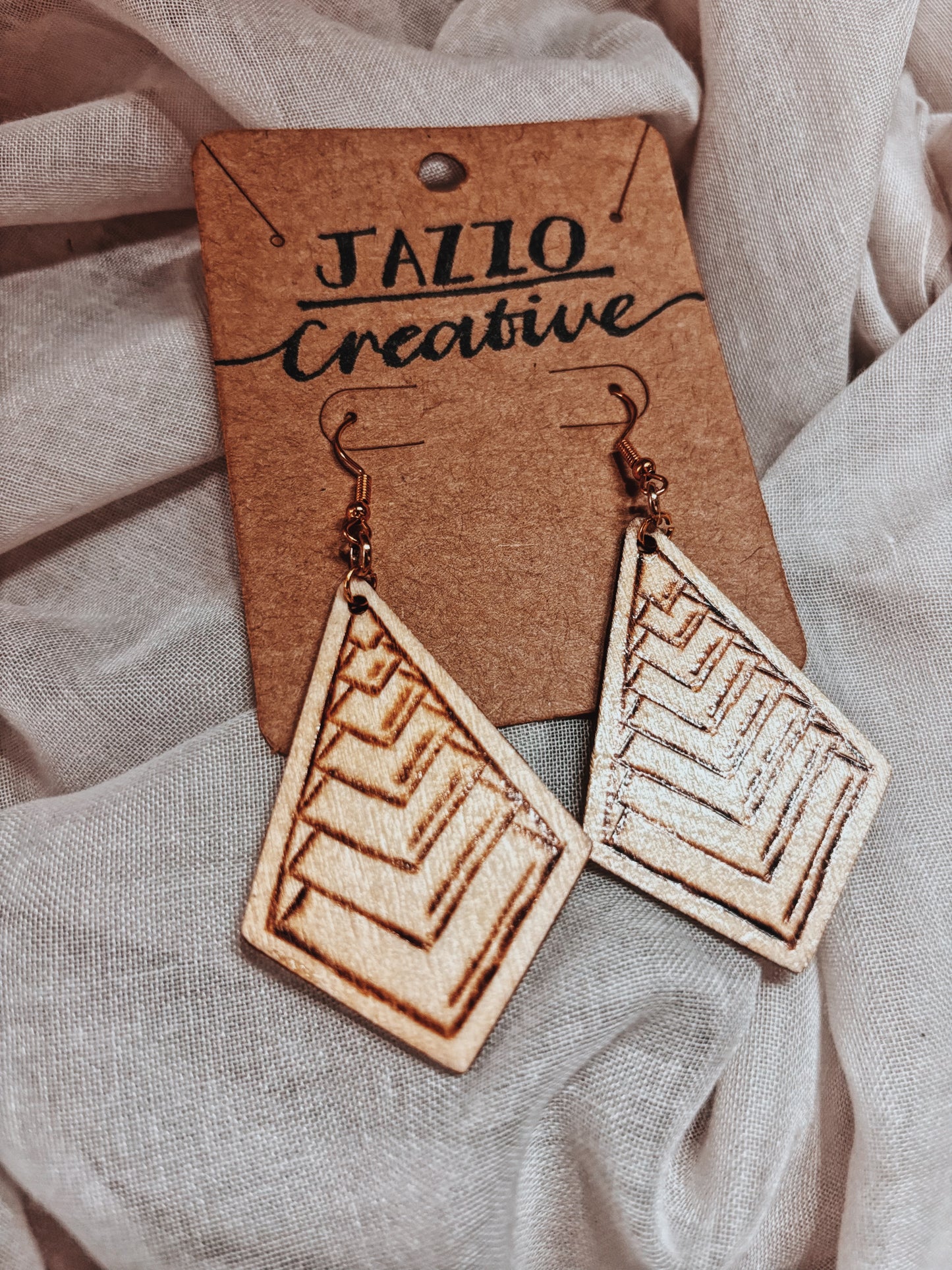 #103 Wood Burned Earrings