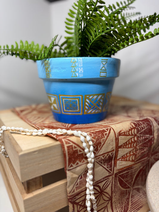 Terracotta Pot - #812 Lrg Blue