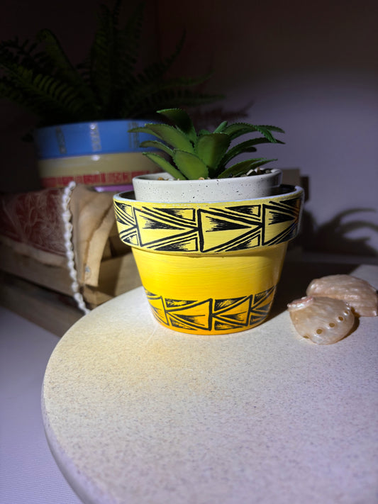 Terracotta Pot - #802 Sml Yellow