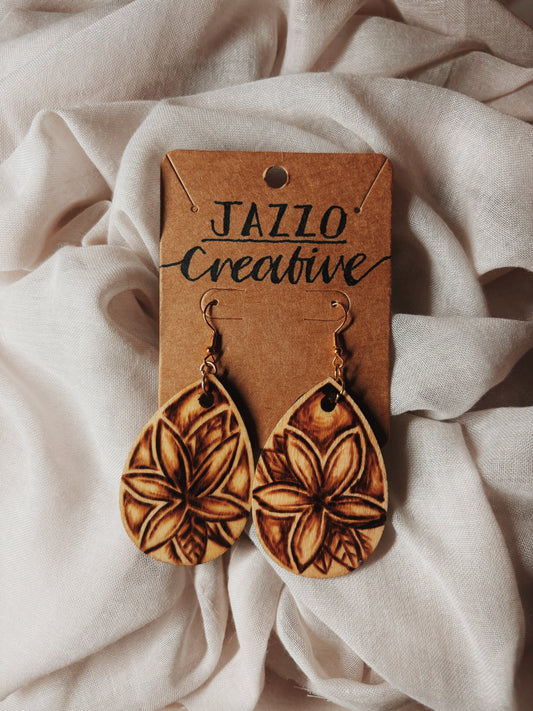 #109 Wood Burned Earrings