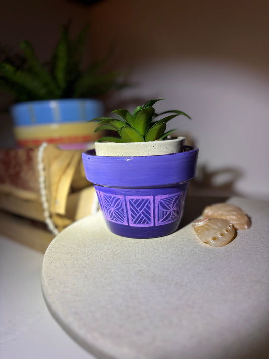 Terracotta Pot - #805 Sml Purple