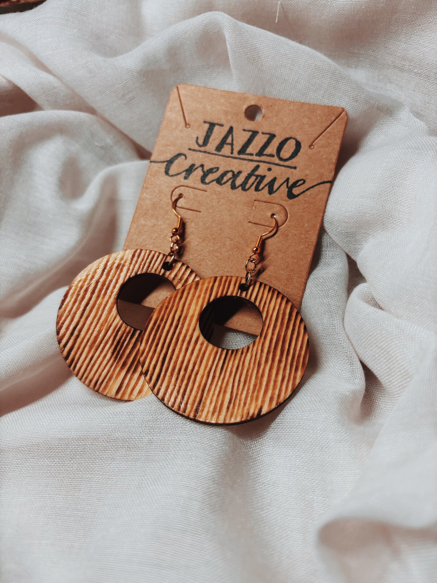 #108 Wood Burned Earrings