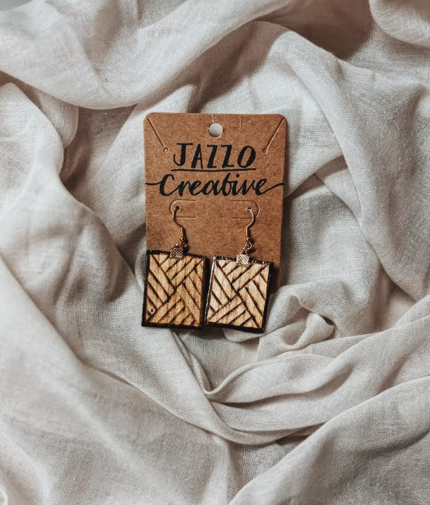 #102 Wood Burned Earrings