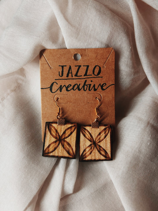 #105 Wood Burned Earrings