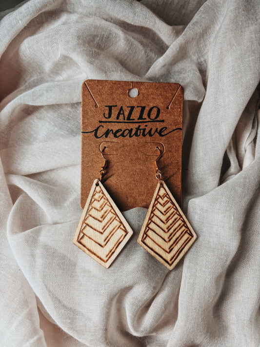 #103 Wood Burned Earrings