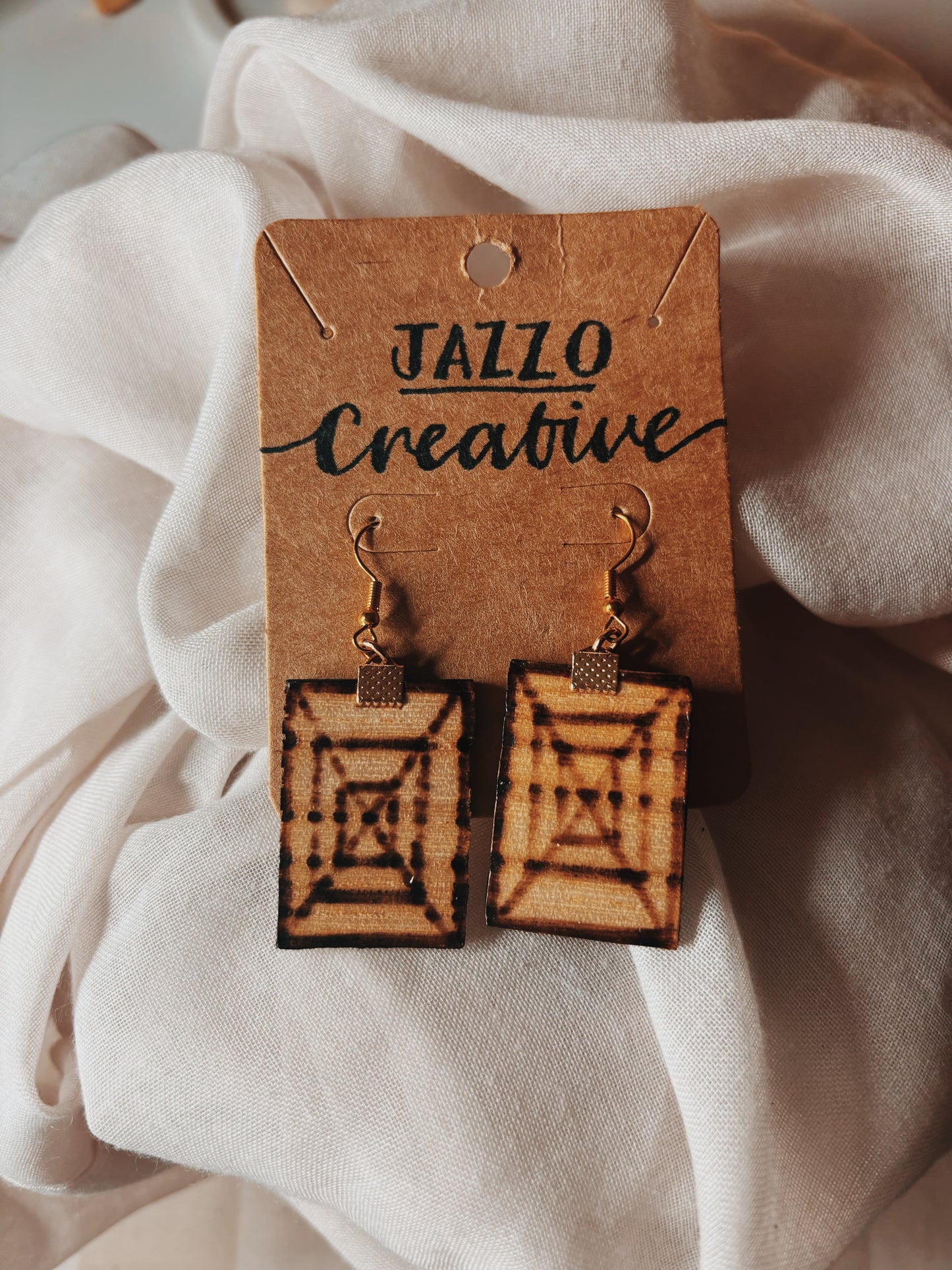 #107 Wood Burned Earrings