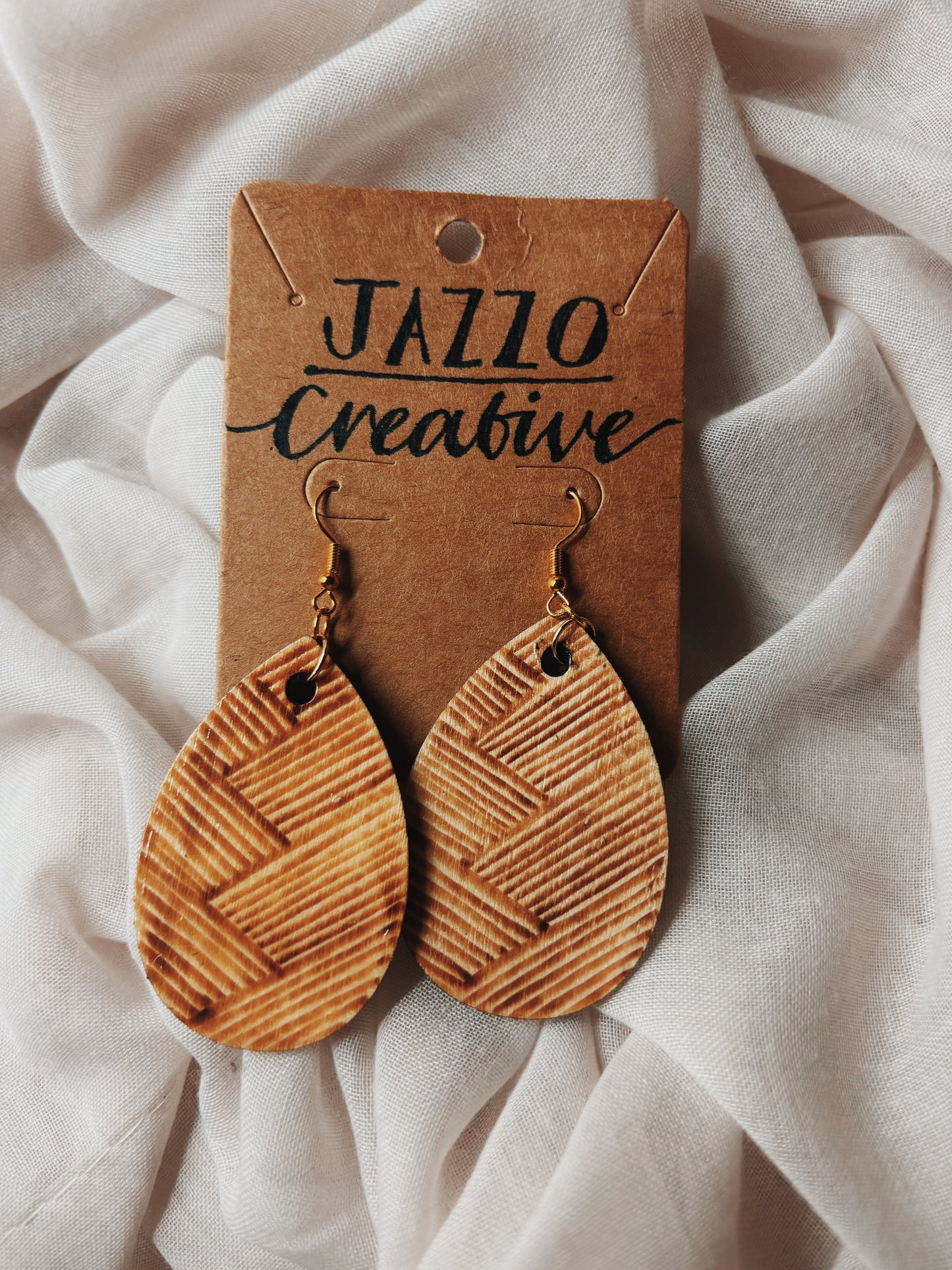 #110 Wood Burned Earrings