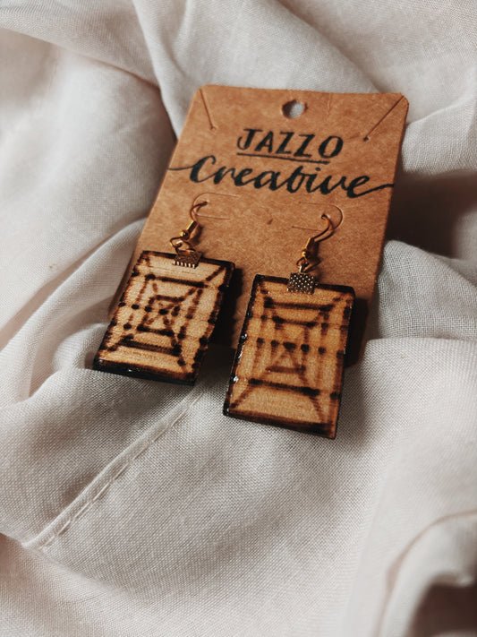 #107 Wood Burned Earrings