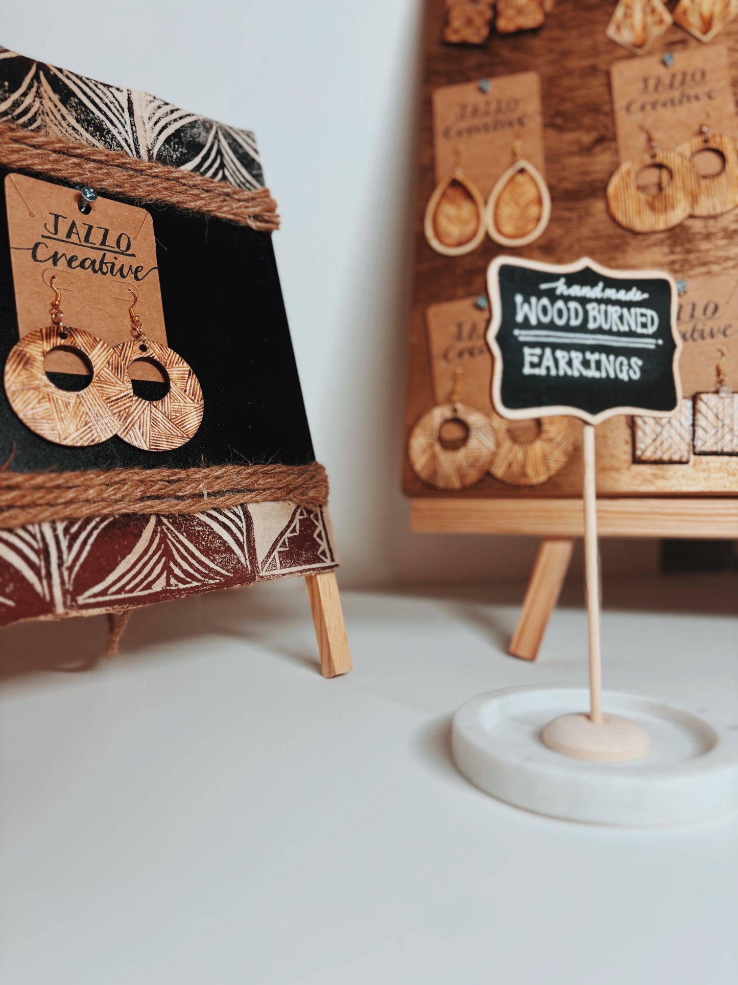 #101 Wood Burned Earrings