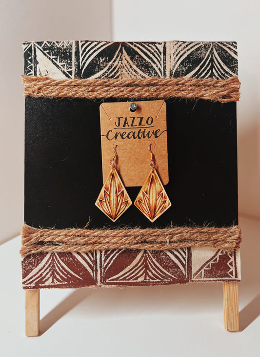 #112 Wood Burned Earrings