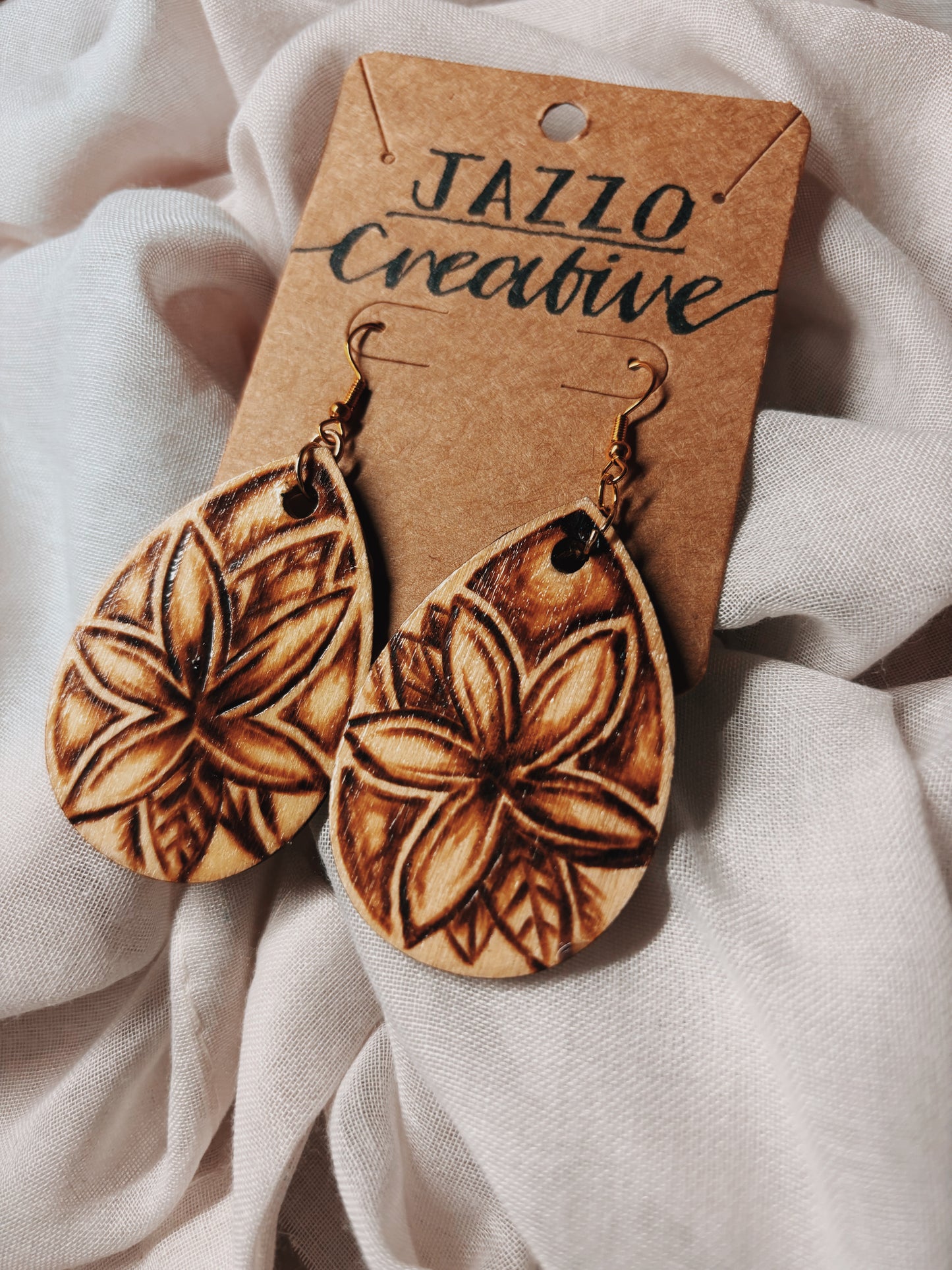 #109 Wood Burned Earrings