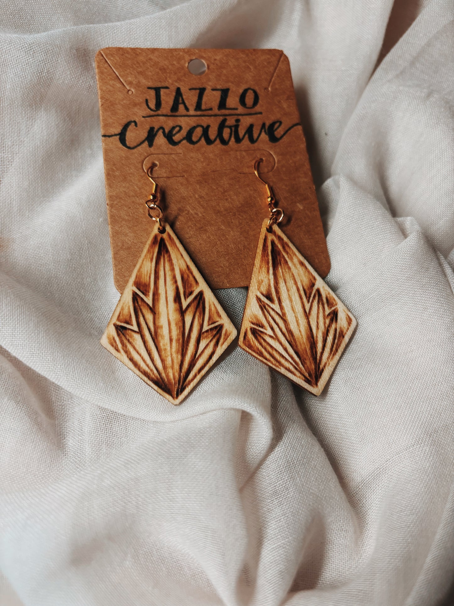 #112 Wood Burned Earrings